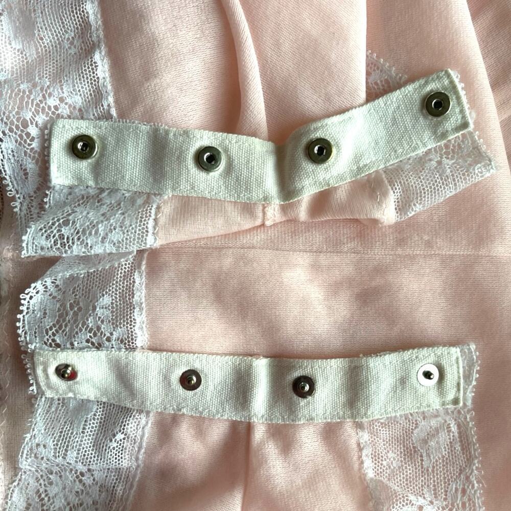 Vintage Pink Teddy Size 34 White Lace Gaymode Lingerie Romper - Picture 8 of 11
